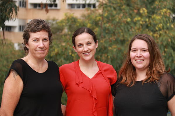 Soapbox Science organisers Alienor Chauvenet, Nathalie Butt and Katrina Davis